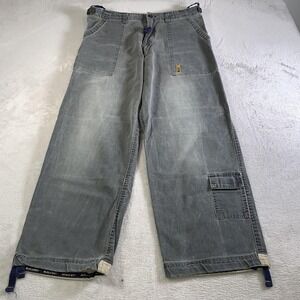 Y2K Bugle Boy Jeans Mens 36x30 Gray Relaxed Wide Leg Carpenter 90s Vintage